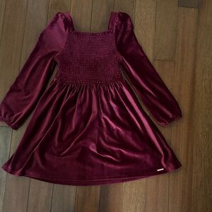 Tahari Burgundy Long Sleeve Kids Dress